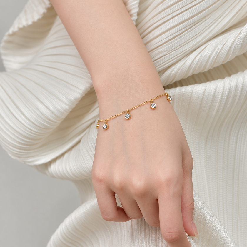 Floating Crystal Charm Bracelet WearZing - Crystal Jewelry Store in India