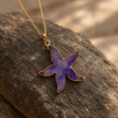 Purple Agate Starfish Pendant