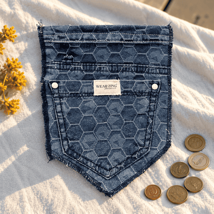 Fringed Denim Pouch WearZing - Crystal Jewelry Store in India