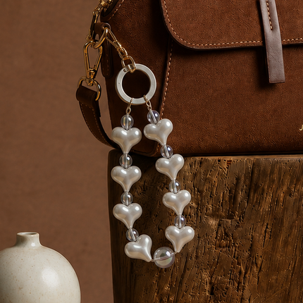 Beaded Bag Charm – Pearl White WearZing - Crystal Jewelry Store in India