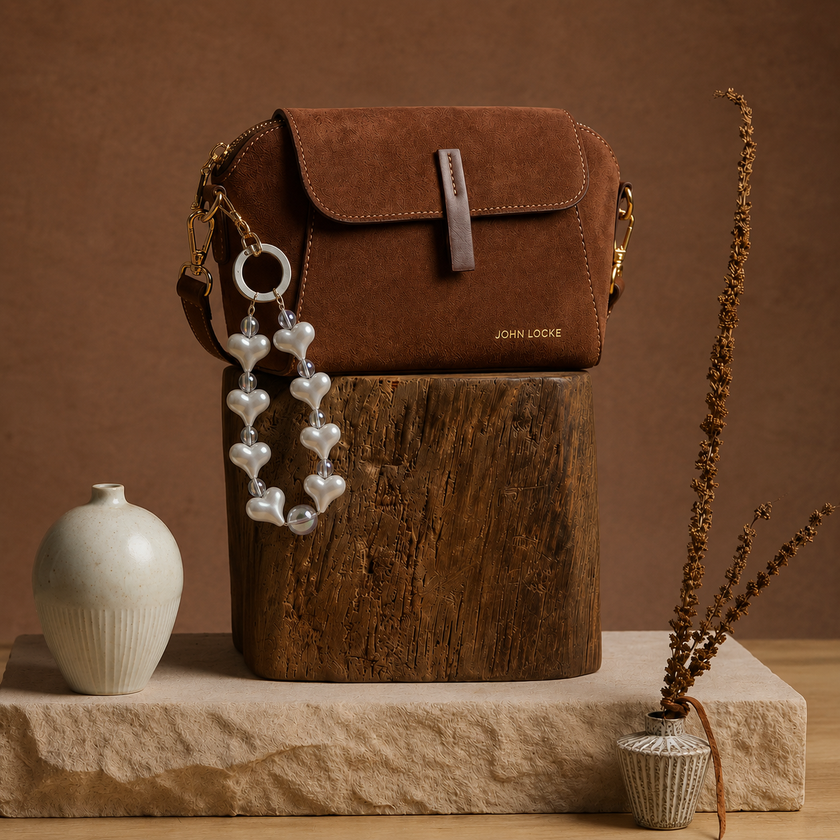 Beaded Bag Charm – Pearl White WearZing - Crystal Jewelry Store in India