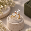 White Bunny & Moon Ring WearZing - Crystal Jewelry Store in India