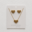 Beaded Heart Pendant & Studs Set WearZing - Crystal Jewelry Store in India