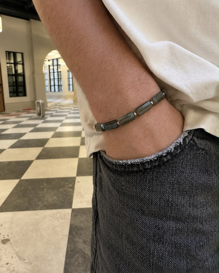 Labradorite Men's Bead Bracelet