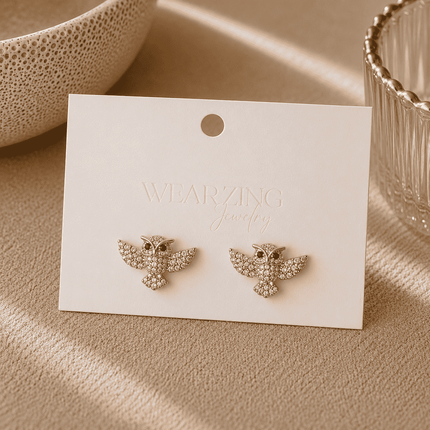 Flying Crystal Owl  Earrings WearZing - Crystal Jewelry Store in India