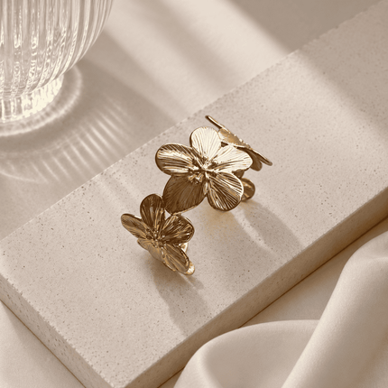 Floral Bliss Statement Cuff WearZing - Crystal Jewelry Store in India