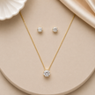 Round Solitaire Pendant & Studs Set WearZing - Crystal Jewelry Store in India