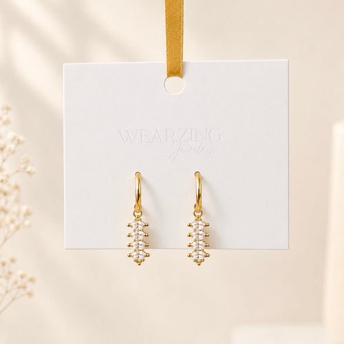Marquise Bead Huggie Earrings WearZing - Crystal Jewelry Store in India