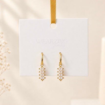 Marquise Bead Huggie Earrings WearZing - Crystal Jewelry Store in India