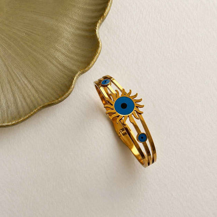 Gold Sun Evil Eye Bangle WearZing - Crystal Jewelry Store in India