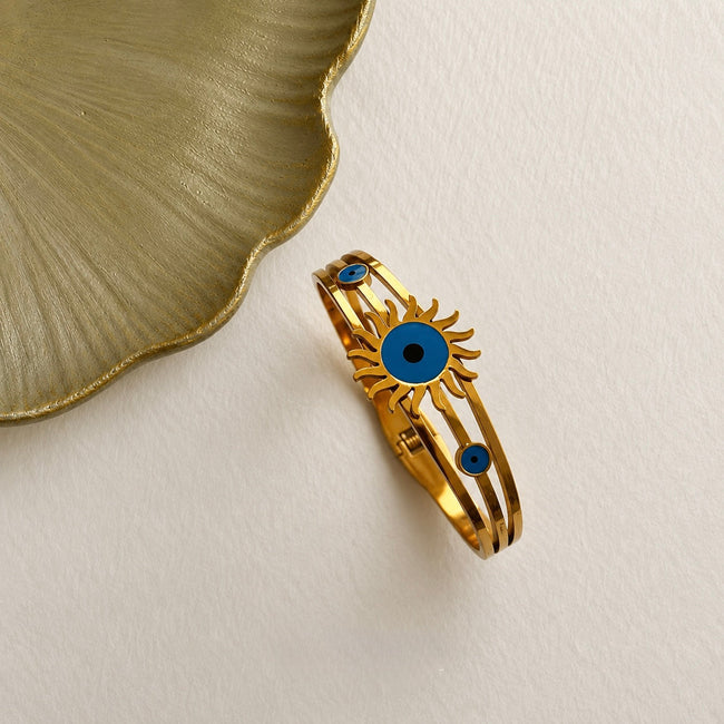 Gold Sun Evil Eye Bangle WearZing - Crystal Jewelry Store in India