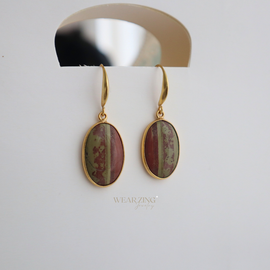 Dragon Blood Jasper Loop Earring
