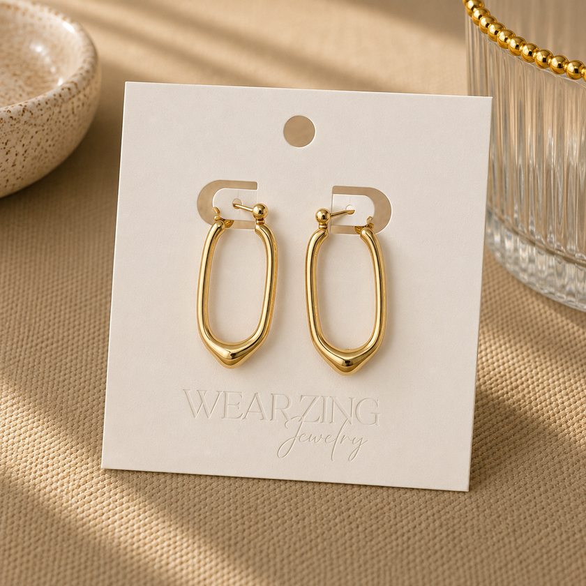 Modern Sleek Oval Huggies WearZing - Crystal Jewelry Store in India