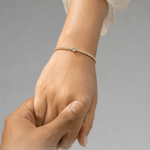 Heart Sleek Chain Bracelet WearZing - Crystal Jewelry Store in India