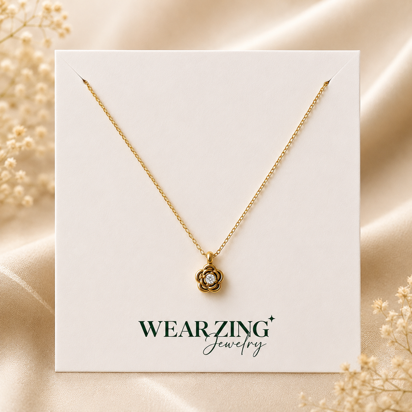 Petite Rose Neckpiece WearZing - Crystal Jewelry Store in India