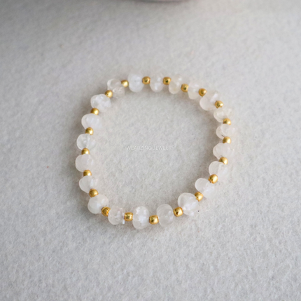 White Pumpkin Bead Bracelet WearZing - Crystal Jewelry Store in India