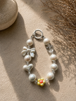 Beaded Bow Bag Charm – white WearZing - Crystal Jewelry Store in India