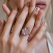 Amethyst Flower Ring WearZing - Crystal Jewelry Store in India