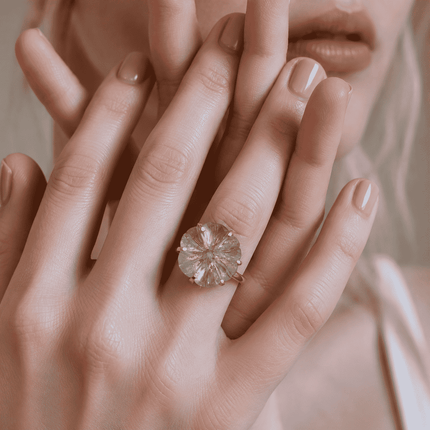 Amethyst Flower Ring WearZing - Crystal Jewelry Store in India
