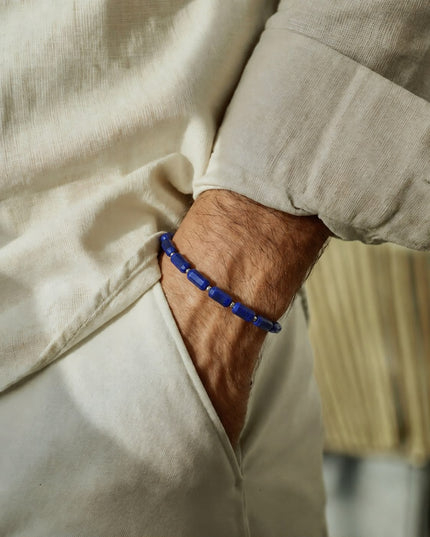 Lapis Lazuli Men's Bead Bracelet