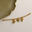 Gold Shell & Heart Charm Bracelet WearZing - Crystal Jewelry Store in India