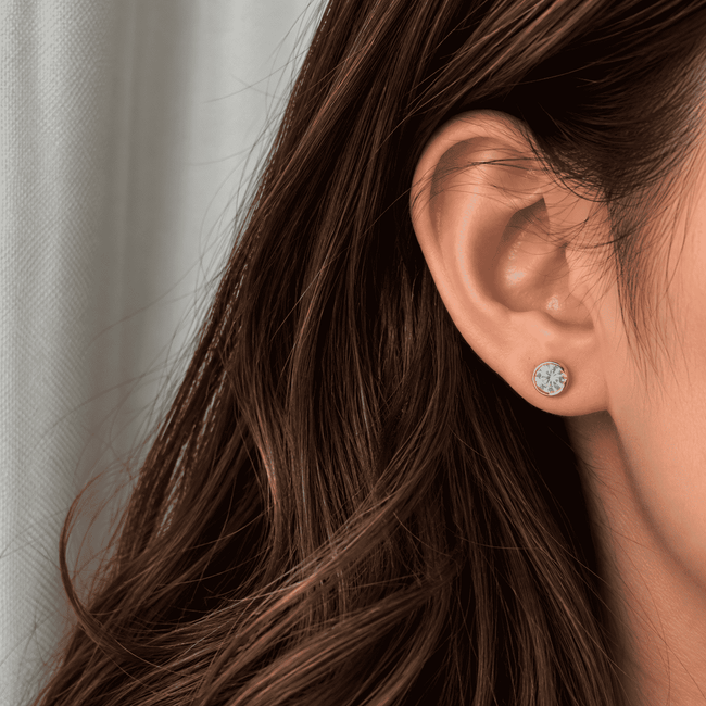 Minimalist Bezel Stud WearZing - Crystal Jewelry Store in India