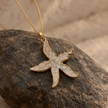 Winter Bloom Agate Starfish Pendant