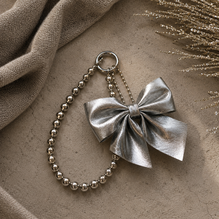 Silver Bow Bag Charm WearZing - Crystal Jewelry Store in India