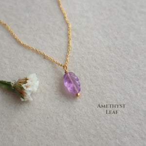 Mini Amethyst Leaf Pendant WearZing - Crystal Jewelry Store in India