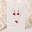 Sweetheart set -Red WearZing - Crystal Jewelry Store in India