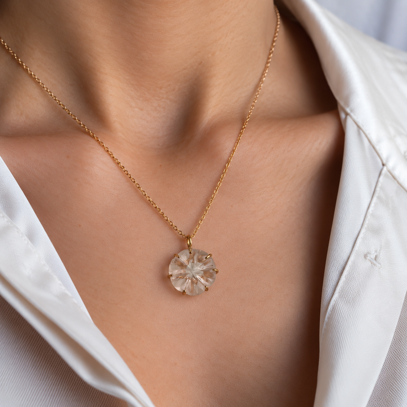 Quartz flower pendant WearZing - Crystal Jewelry Store in India