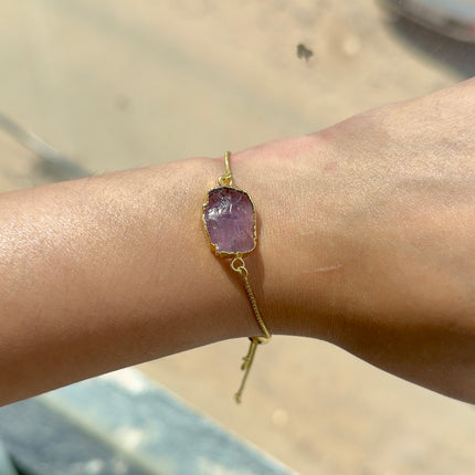 Amethyst Chain Bracelet
