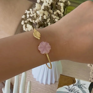 Pink Daisy Leaf Bracelet WearZing - Crystal Jewelry Store in India