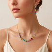 Rainbow  Collar & Drop Earrings Set WearZing - Crystal Jewelry Store in India