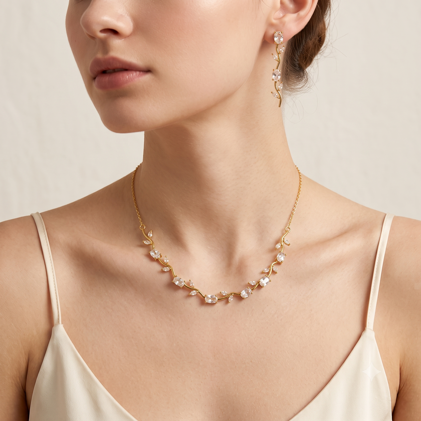 Flora Marquise Crystal Vine Jewelry Set WearZing - Crystal Jewelry Store in India