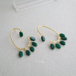 Green Quartz Statement Dangle Earrings