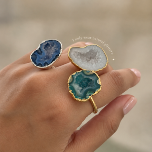 Druzy Agate Ring WearZing - Crystal Jewelry Store in India