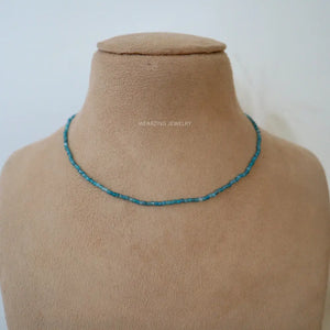 Apatite Dainty Bead Necklace WearZing - Crystal Jewelry Store in India