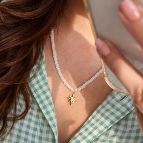 Moonstone Disc Bling Necklace