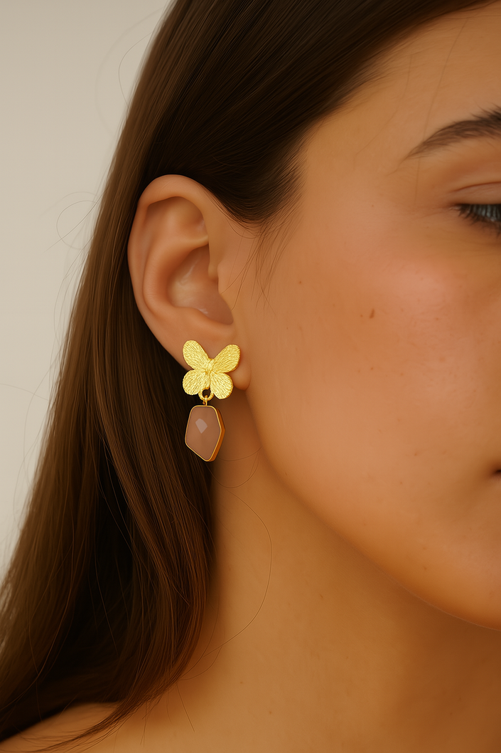 Rose Butterfly Earrings
