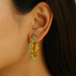 Turquoise Floral Hoops