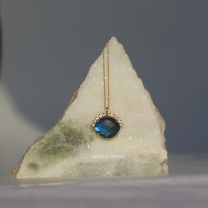 Labradorite CZ Evil Eye Pendant WearZing - Crystal Jewelry Store in India