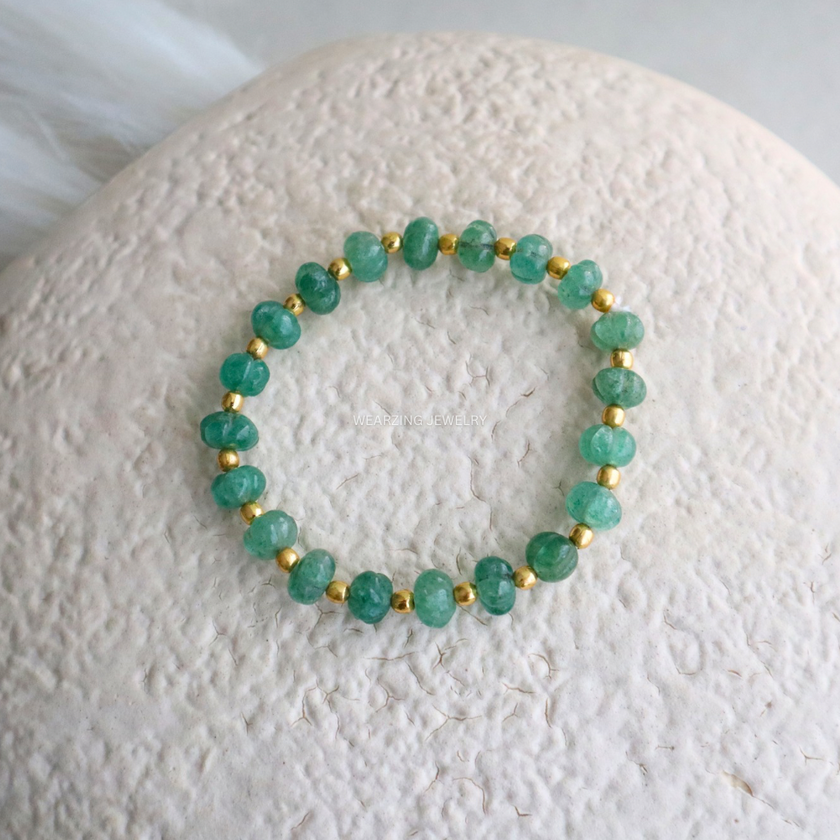 Green Pumpkin Bead Bracelet WearZing - Crystal Jewelry Store in India
