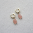 Rose Quartz Silver Huggies WearZing - Crystal Jewelry Store in India