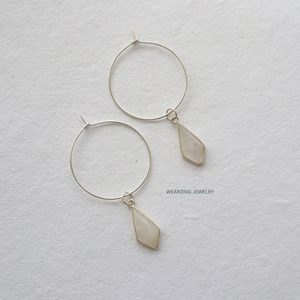 Moonstone Silver Hoops WearZing - Crystal Jewelry Store in India