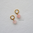 Rose Quartz Heart Huggies WearZing - Crystal Jewelry Store in India