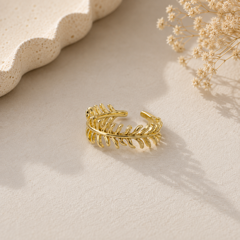 Leaf Love Ring Band WearZing - Crystal Jewelry Store in India