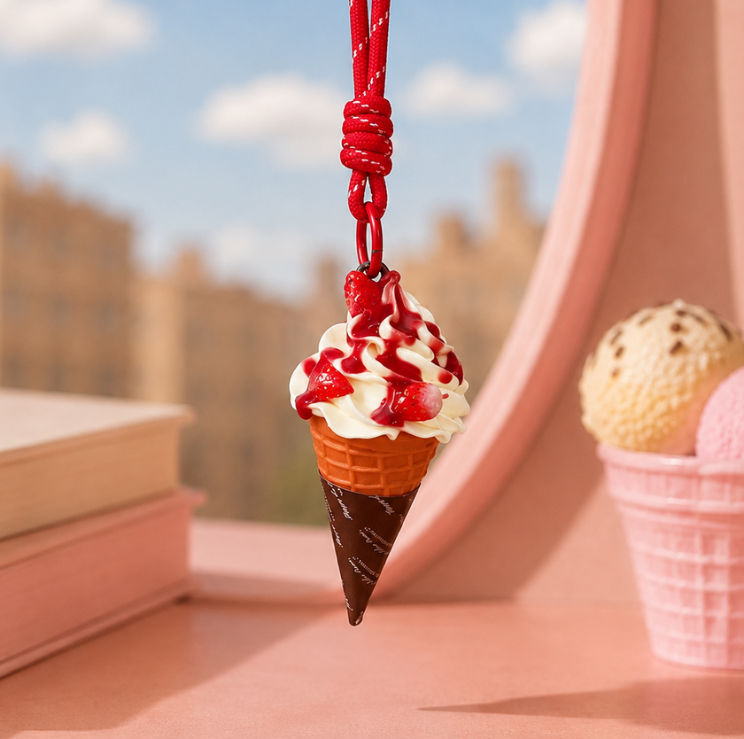 Strawberry Ice Cream Premium Bagcharm WearZing - Crystal Jewelry Store in India
