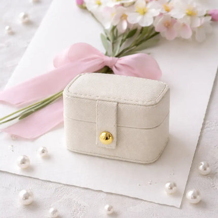 White Leather Mini Jewelry Case WearZing - Crystal Jewelry Store in India