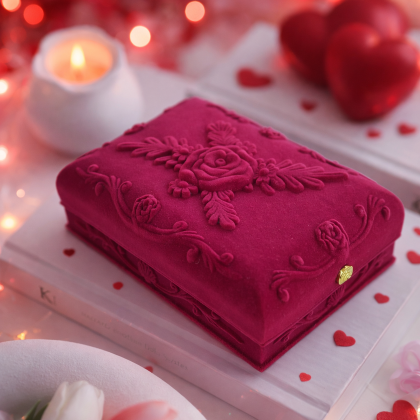 Floral Velvet Jewelry Gifting Case